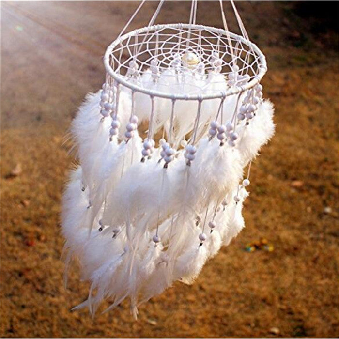 Lantern dream catcher feather pendant