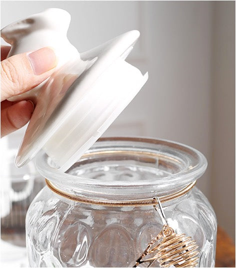 Crystal glass Nordic storage jar with lid