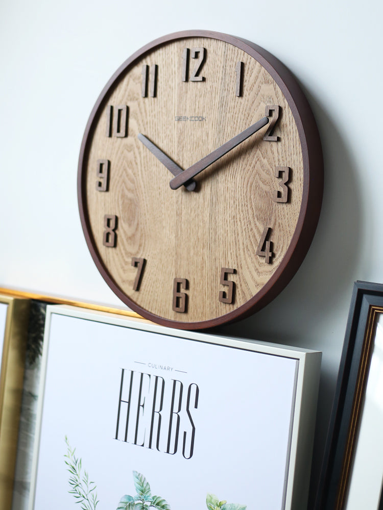 Nordic Decorative Wall Clock Living Room Wood
