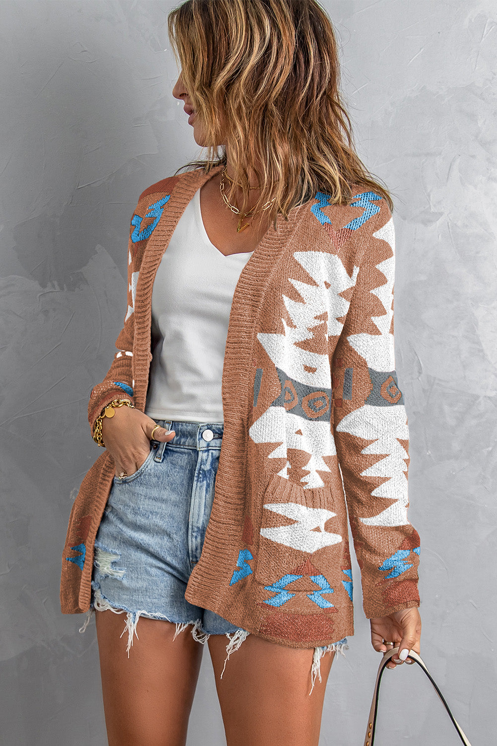 Moraga Pocketed Aztec Cardigan