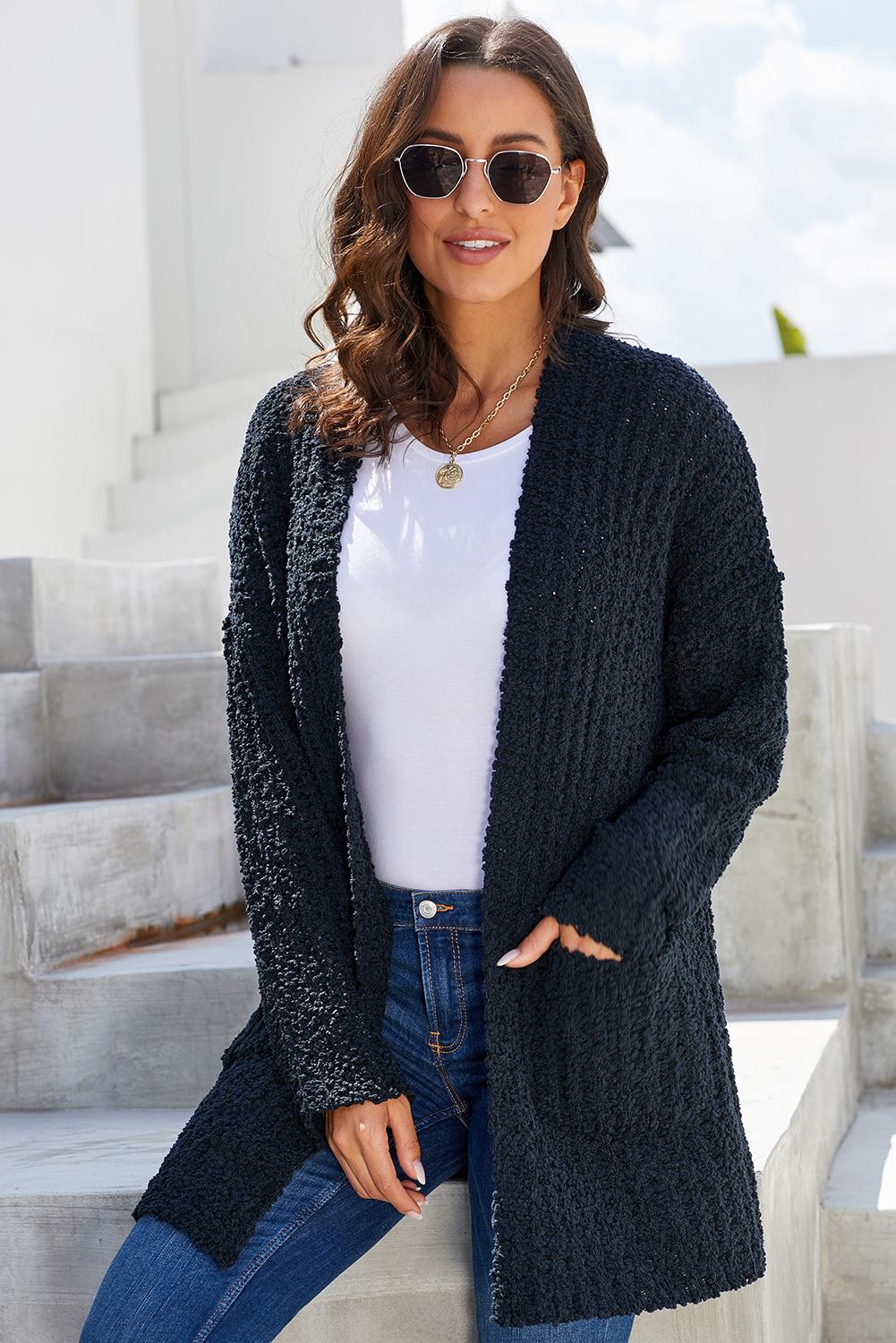 Dusty Pink Pebble Beach Textured Cardigan