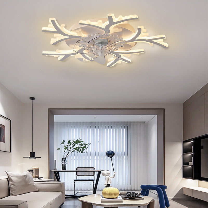 Modern Minimalist Living Room Fan Lamp Nordic Atmosphere