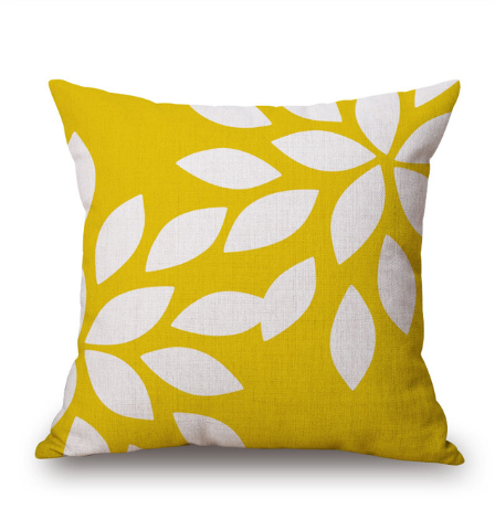 Nordic yellow green geometric print cushion cover