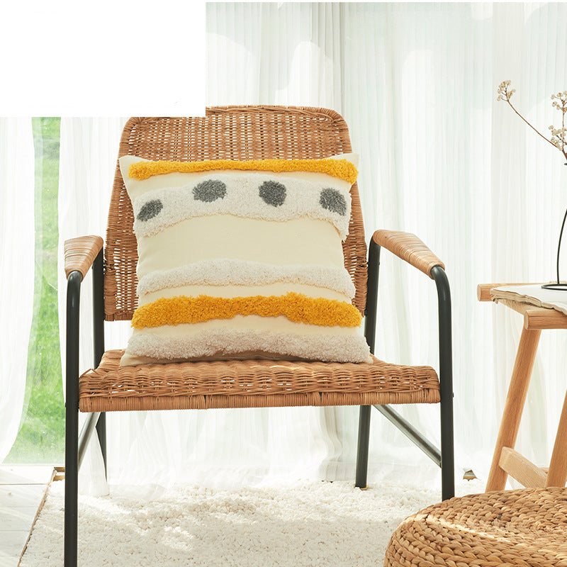 Nordic Moroccan Embroidered Geometric Cushion Cover