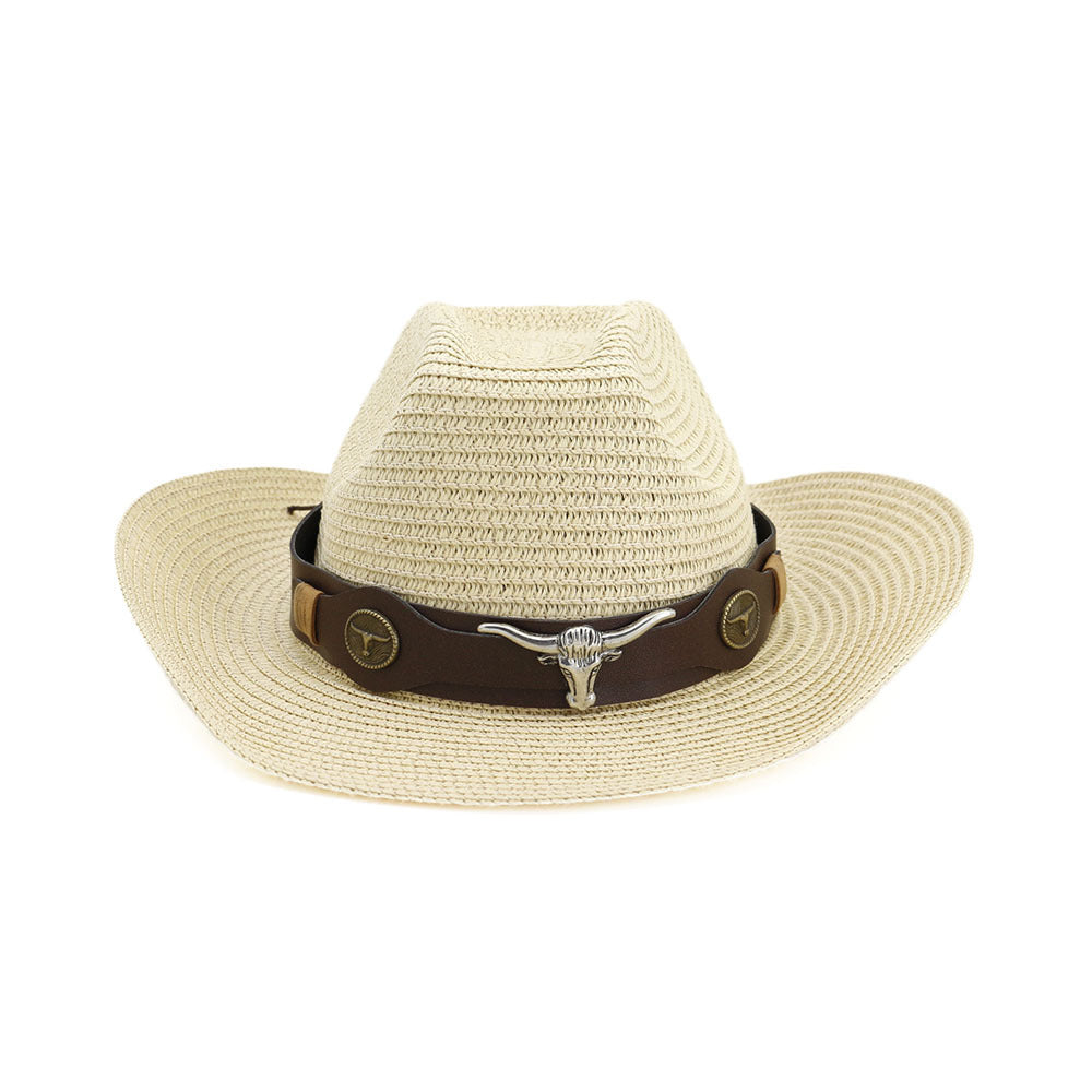 Western cowboy ethnic straw hat