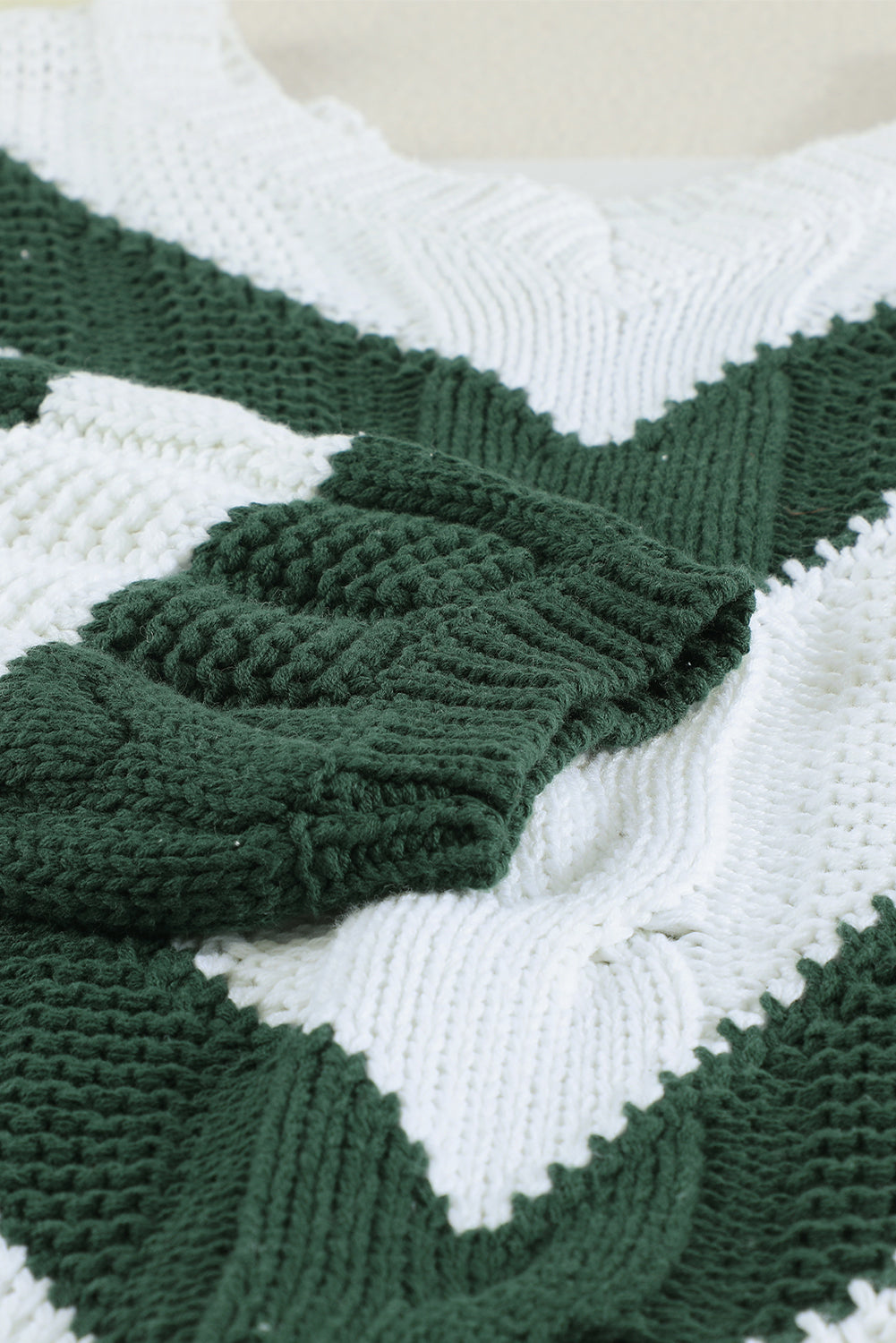 Color Block Drop Shoulder Oversize Sweater