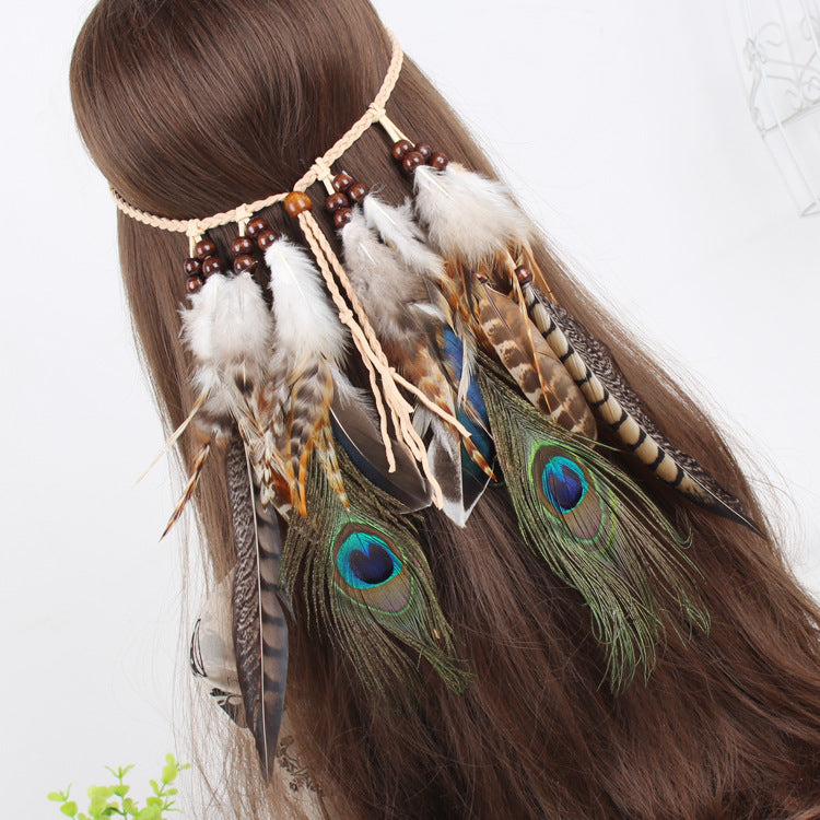 Indian Bohemian Feather Headband
