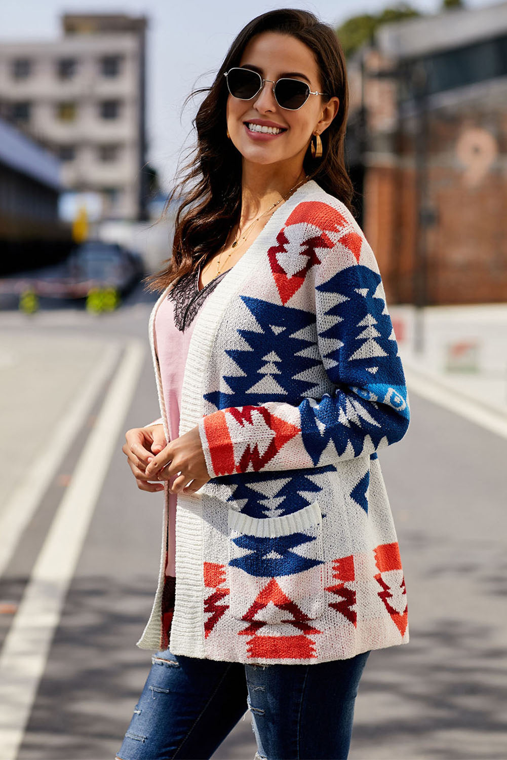Moraga Pocketed Aztec Cardigan