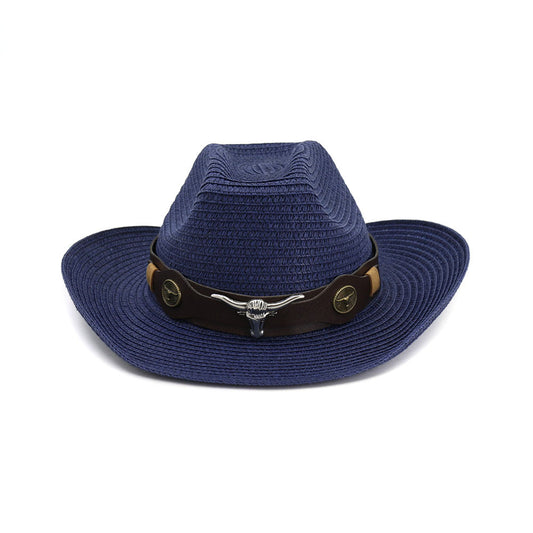 Western cowboy ethnic straw hat