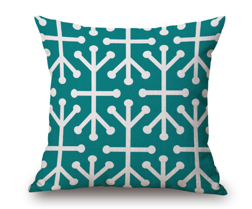 Nordic yellow green geometric print cushion cover