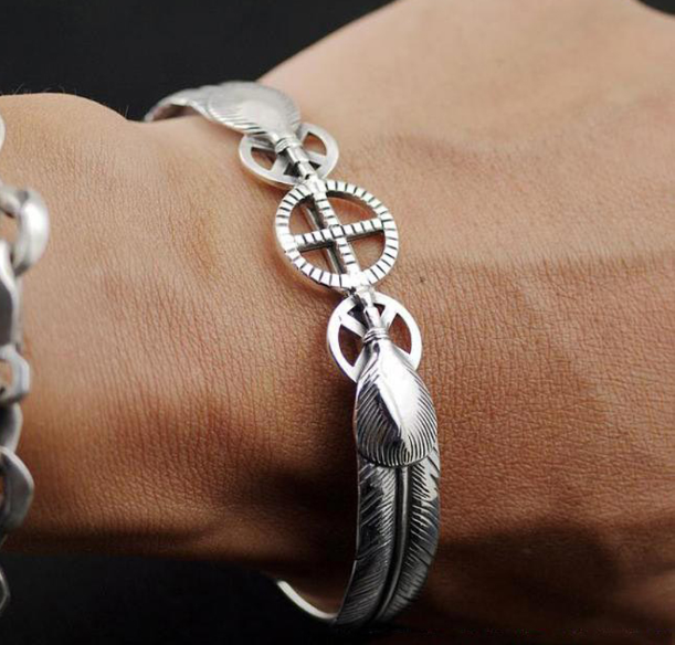 leaf titanium steel feather bracelet