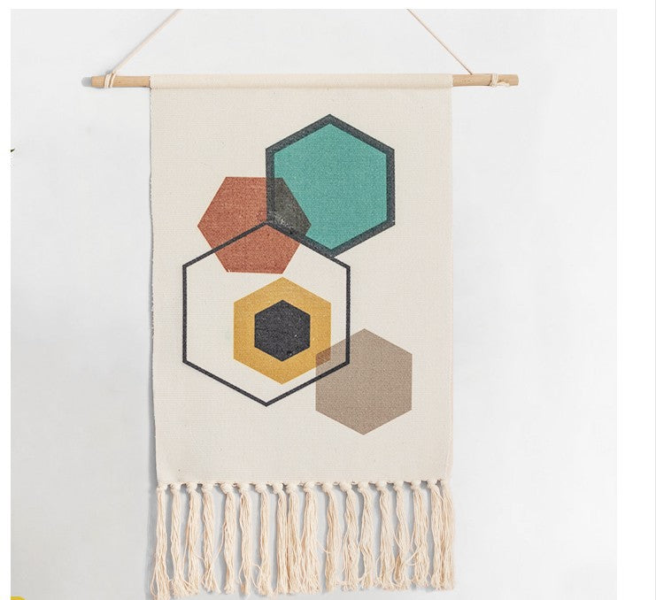 Nordic tapestry decoration hand-woven cotton