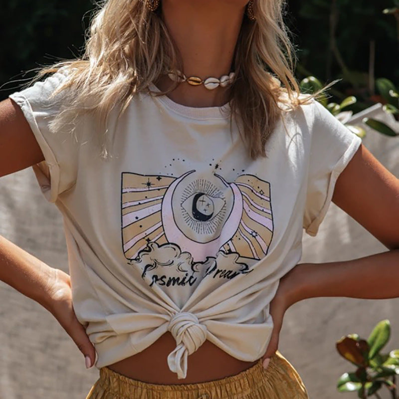 Ethnic retro printed T-shirt