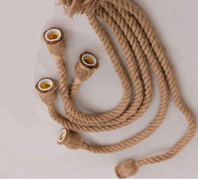 Long hemp rope retro hemp chandelier decorative craft light diy handmade creative hemp rope