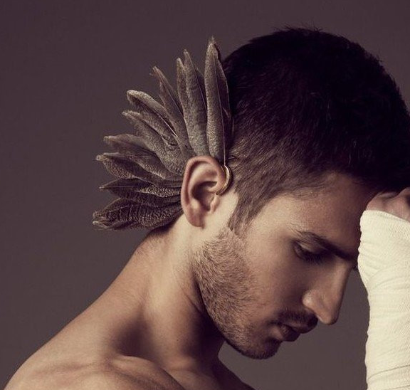 Vintage Boho Feather Clip Earring