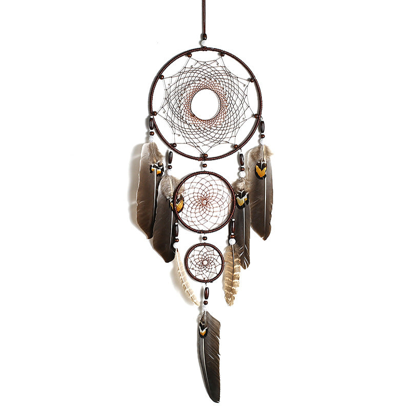 Feather Three Ring Dream Catcher