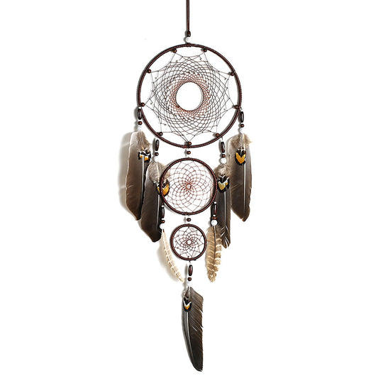 Feather Three Ring Dream Catcher