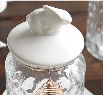 Crystal glass Nordic storage jar with lid