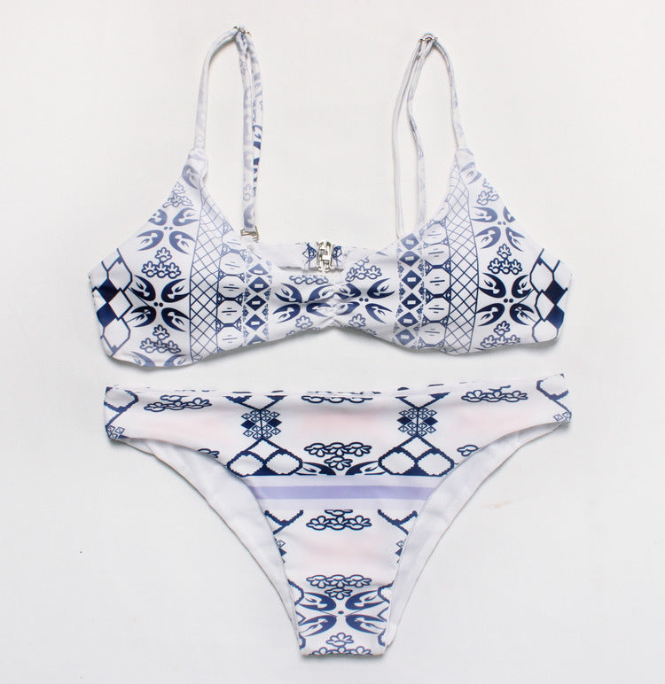 Ethnic style printed bikini
