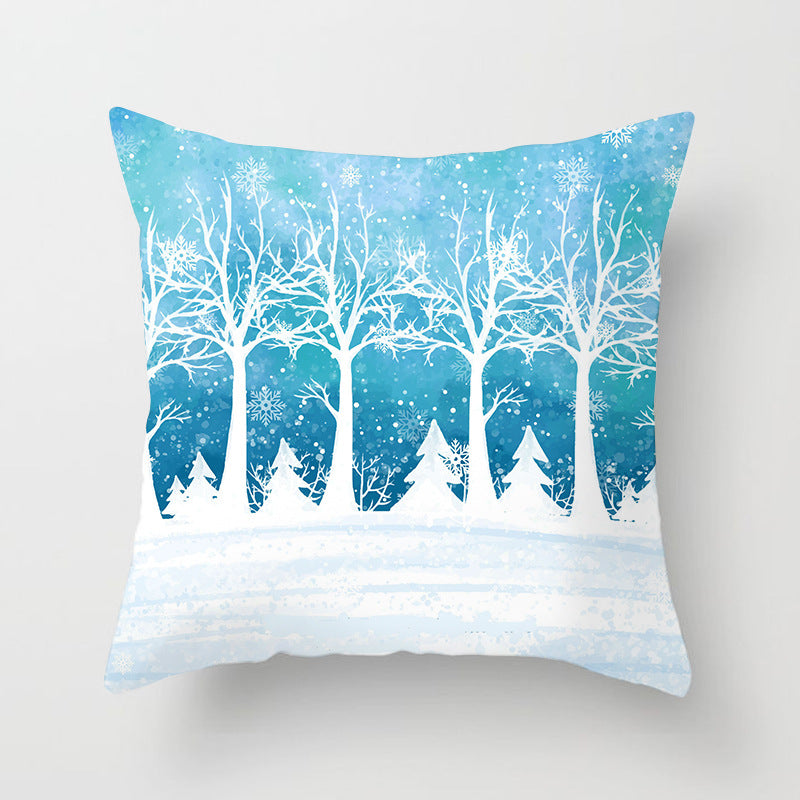 Home Christmas Snowflake Digital Printing Car Pillowcase