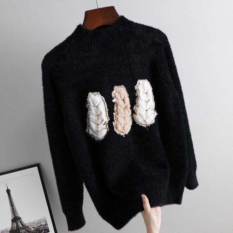 Small fragrance knitted mink sweater