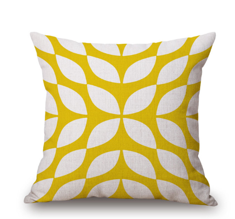 Nordic yellow green geometric print cushion cover