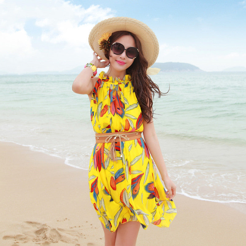 Travel Short Skirt Bohemian Chiffon Dress