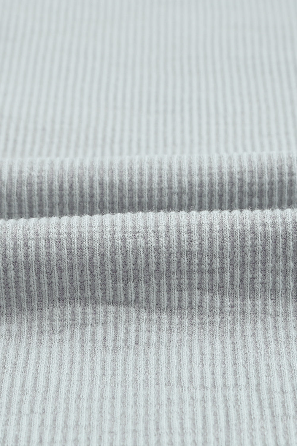 Crewneck Buttons Ribbed Knit Long Sleeve Top