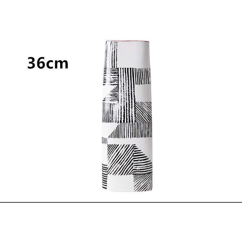 Nordic Minimalist Ceramic Creative Hand-painted Line Vase
