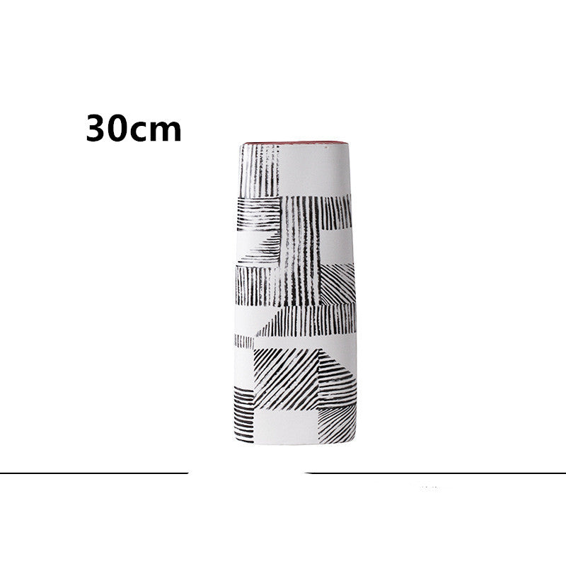 Nordic Minimalist Ceramic Creative Hand-painted Line Vase