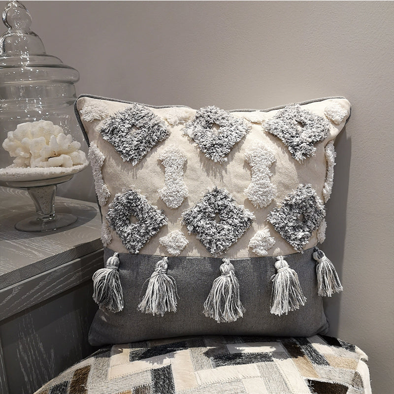 India Original Pillow Moroccan Modern Minimalist Nordic Style Handmade Tassel Waist Pillow Cushion Cover