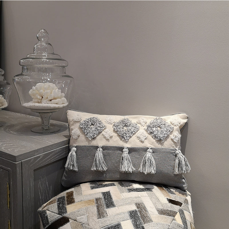 India Original Pillow Moroccan Modern Minimalist Nordic Style Handmade Tassel Waist Pillow Cushion Cover