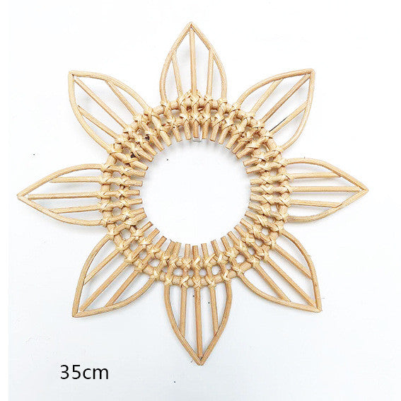 Nordic Straw And Rattan Round Wall Decoration Pendant