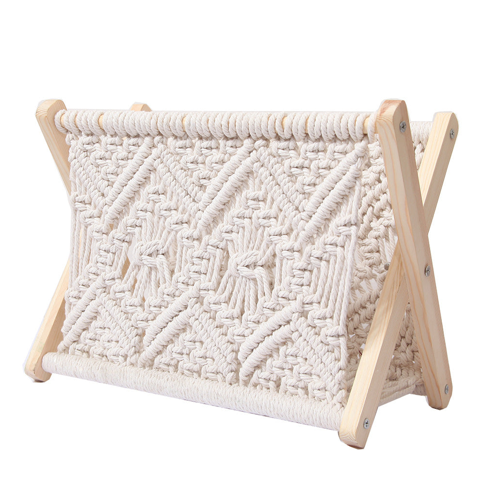 Nordic Cotton Rope Knitting Creative Desktop Bookshelf