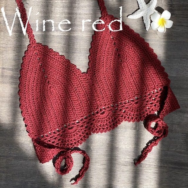 New Bikini Top Handmade Crochet Women Boho Beach Brale