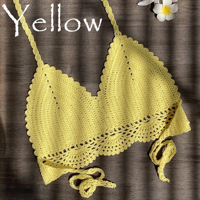 New Bikini Top Handmade Crochet Women Boho Beach Brale