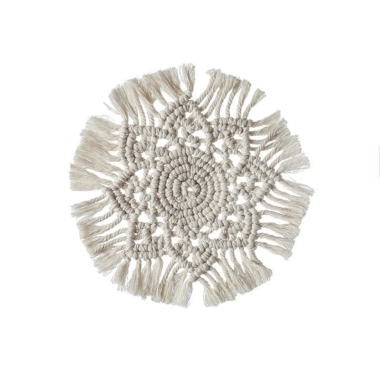 Nordic Creative Woven Placemat Round Sun Flower Coaster