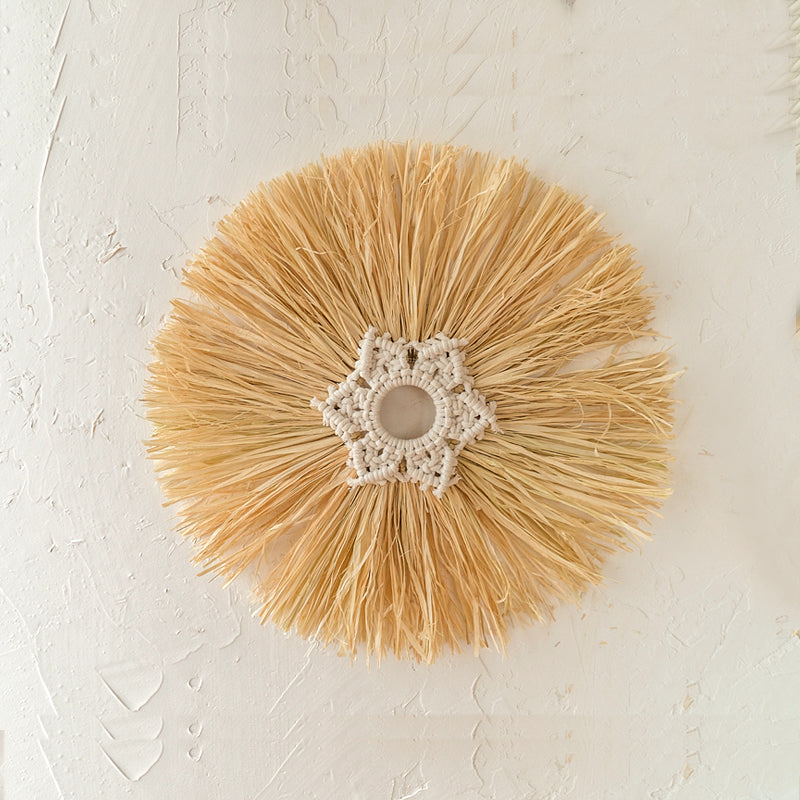 Straw Wooden Simple Nordic Retro Wall Hanging