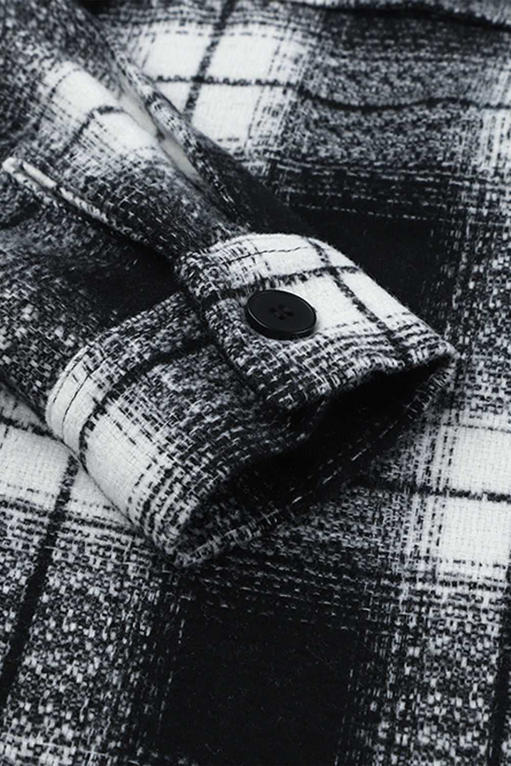 Plaid Print Buttoned Pocketed Long Sleeve Long Coat