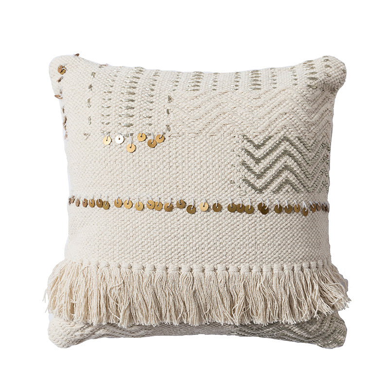 Handmade India Morocco Knitting Woven Pillow Cushion Cover Nordic Boho Bohemia tassels Lumbar throw pillow cover