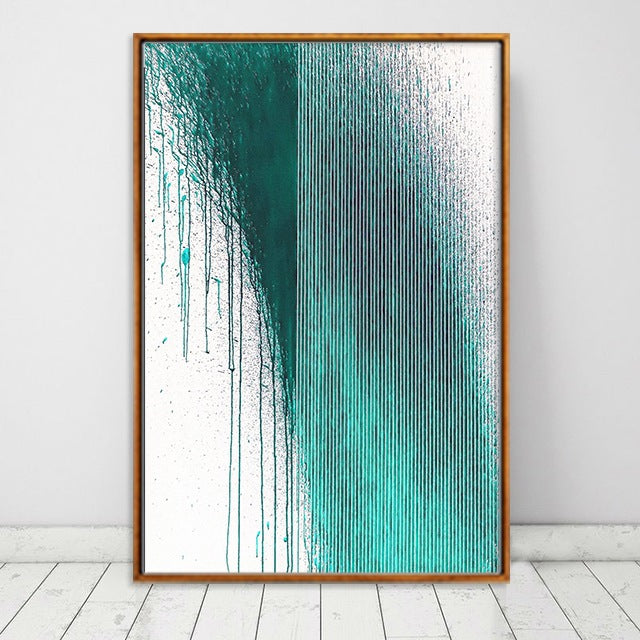 Nordic Minimalist Style Abstract Line Canvas Painting