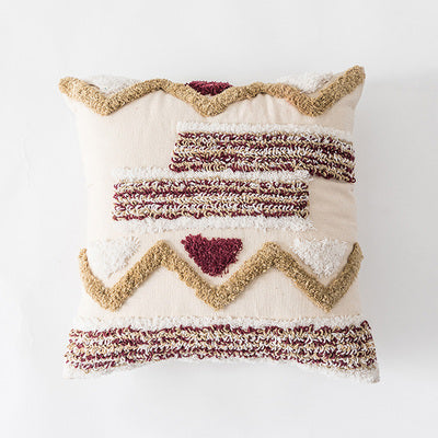 Indian Embroidered Tufted Tassel Pillow