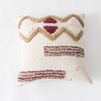 Indian Embroidered Tufted Tassel Pillow