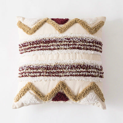 Indian Embroidered Tufted Tassel Pillow