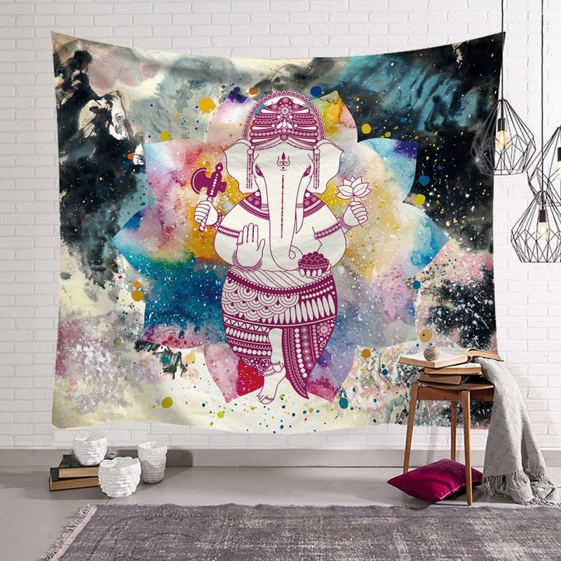Amazon Express Tapestry Home Decoration Wall Cloth Indian Elephant Background Cloth Hanging Cloth Tapestry Mural Beach Towel