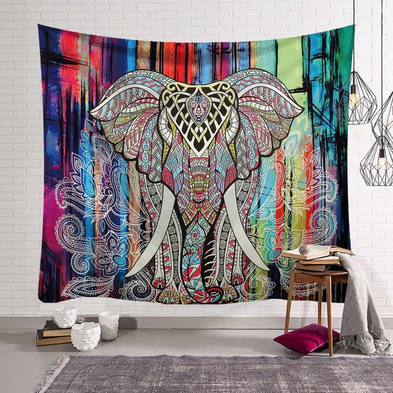 Amazon Express Tapestry Home Decoration Wall Cloth Indian Elephant Background Cloth Hanging Cloth Tapestry Mural Beach Towel