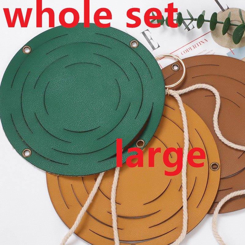 Leather Hanger Basket Macrame Wall Hanging Planter Shelf Decorative Flower Pot Holder Boho Home Decor for Small Plants