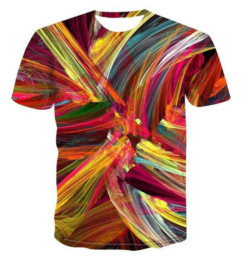 Geometric Clock Digital Printing 3D Short-sleeved T-shirt
