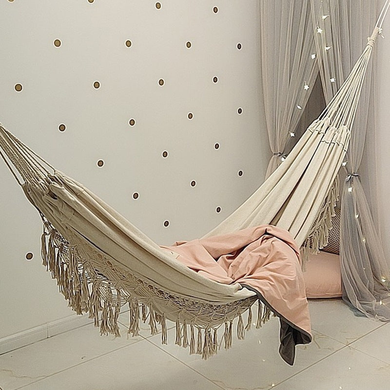 Double Hammock Nordic Bohemian Tassel Hammock Beach Outdoor