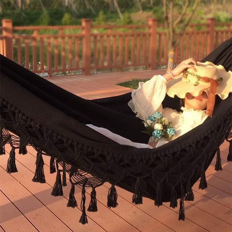Double Hammock Nordic Bohemian Tassel Hammock Beach Outdoor